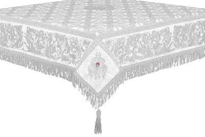 Embroidered Holy table cover no.8 (white-silver)