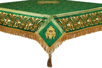 Embroidered Holy table cover no.10 (green-gold)