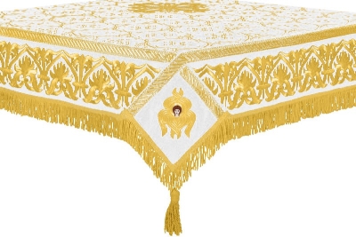 Embroidered Holy table cover no.10 (white-gold)