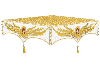 Embroidered Holy table cover no.13 (white-gold)