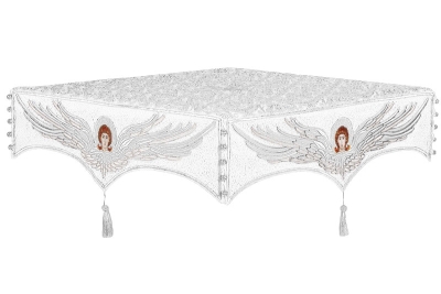 Embroidered Holy table cover no.13 (white-silver)