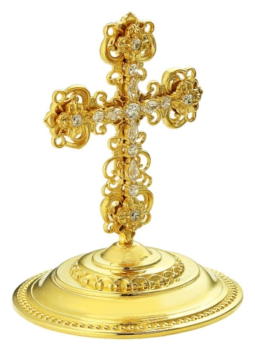 Jewelry mitre cross - A623 (gold-gilding)