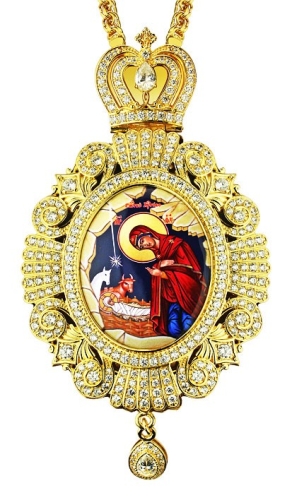 Jewelry Bishop panagia (encolpion) - A528-1 (gold-gilding)