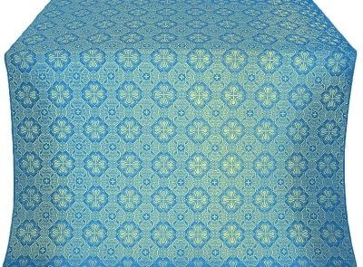 Pavlov Pokrov silk (rayon brocade) (blue/gold)