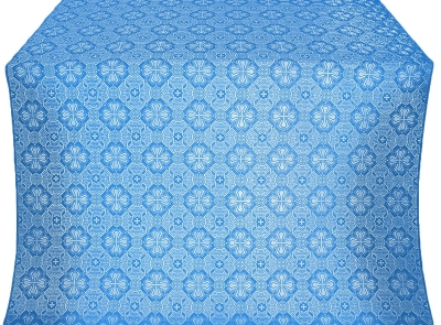 Pavlov Pokrov silk (rayon brocade) (blue/silver)