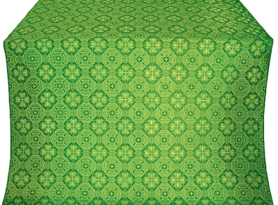 Pavlov Pokrov silk (rayon brocade) (green/gold)