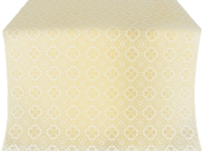 Pavlov Pokrov silk (rayon brocade) (white/gold)