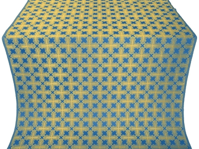 Pokrov silk (rayon brocade) (blue/gold)