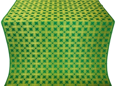Pokrov silk (rayon brocade) (green/gold)