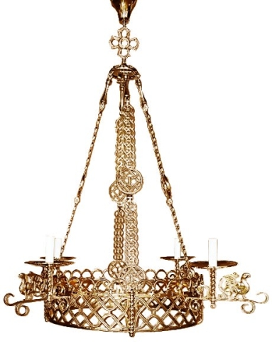 Church chandelier (khoros) Birds-3 (4 lights)