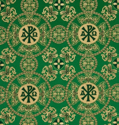 Sebastian silk (rayon brocade) (green/gold)