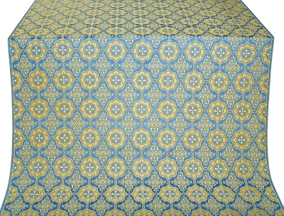 Vologda Posad silk (rayon brocade) (blue/gold)