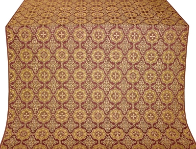 Vologda Posad silk (rayon brocade) (claret/gold)