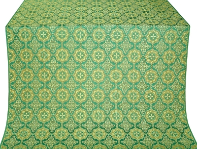 Vologda Posad silk (rayon brocade) (green/gold)