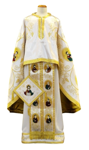 Greek Priest vestments - Apostle Tree white/gold