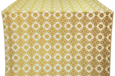 Bethlehem silk (rayon brocade) (white/gold)