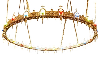 One-level church chandelier (horos) - 24 lights