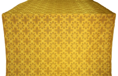 Kazan' metallic brocade (yellow/gold with claret outline)