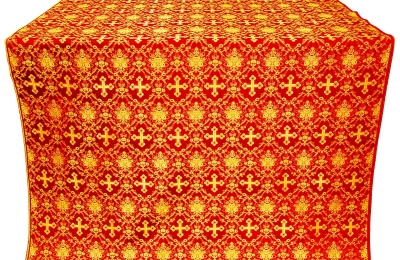 Vladimir silk (rayon brocade) (red/gold)