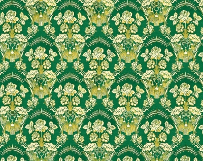 Radonezh metallic brocade (green/gold)