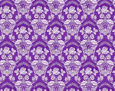 Radonezh silk (rayon brocade) (violet/silver)