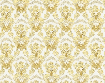 Radonezh silk (rayon brocade) (white/gold)