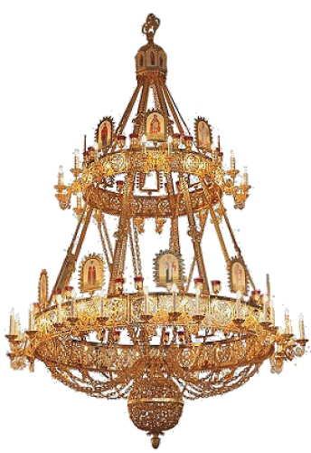 Two-level church chandelier - 11 (46 lights)