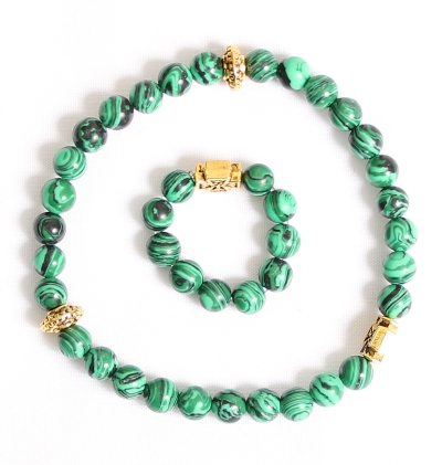 Prayer-rope set (30 + 10 knots) - Malachite