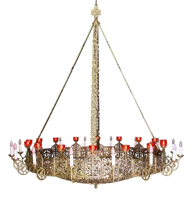 One-layer church chandelier (horos) - Toula (16 lights)