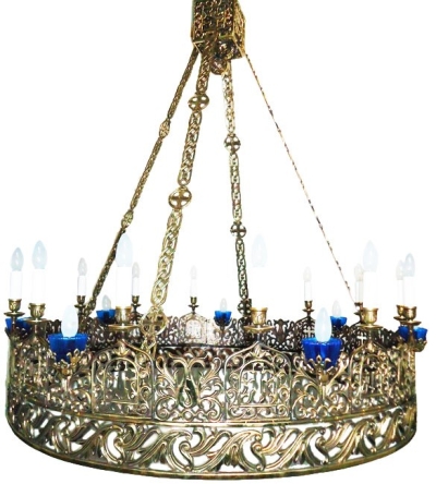 One-layer church chandelier (horos) - Onego (20 lights)