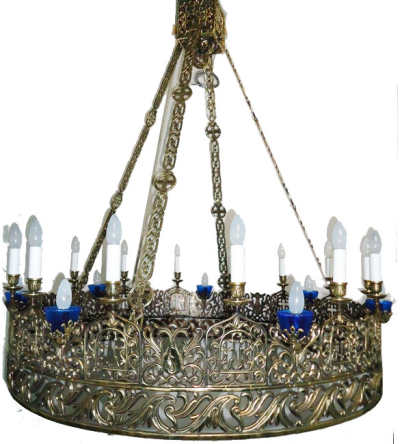 One-layer church chandelier (horos) - Onego (20 lights)