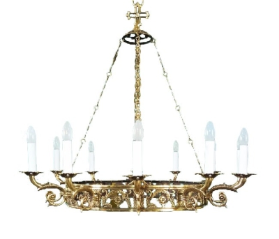 One-layer church chandelier (horos) - Khotkovo (12 lights)