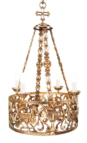 One-layer church chandelier (horos) - Lukhov (4 lights)