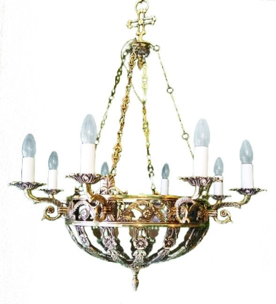 One-layer church chandelier (horos) - Gorokhovets (8 lights)