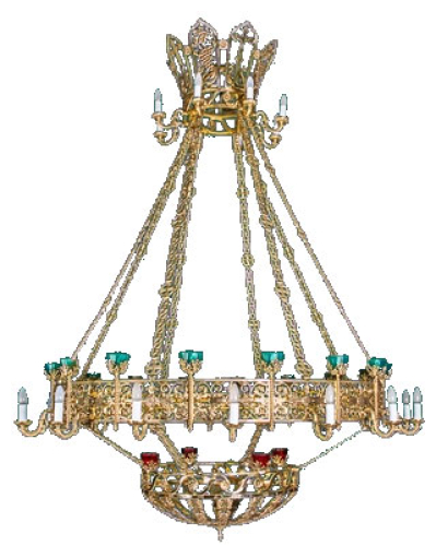 One-layer church chandelier (horos) - Tobolsk (24 lights)