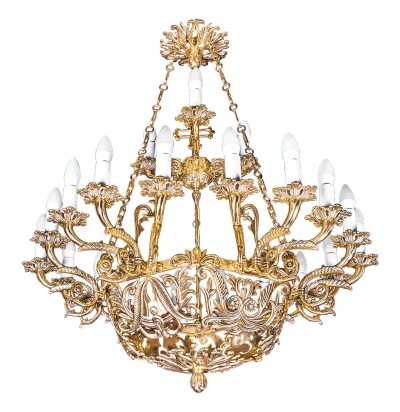 Two-layer church chandelier - 8 (21 lights)