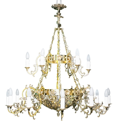 Two-layer church chandelier - 8 (18 lights)