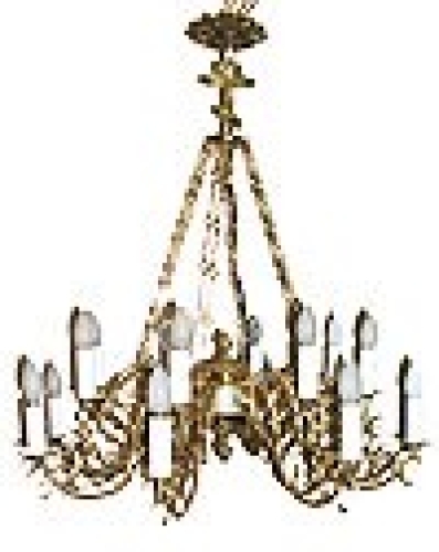 Single-level church chandelier - 15 (16 lights)