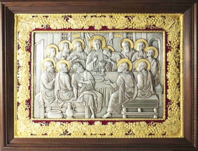 Icon: The Last Supper (gold-gilding)