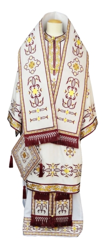 Bishop vestments - brocade 12654 (white-gold)