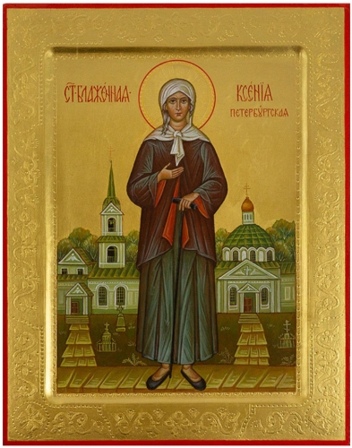 Icon: Holy Blessed Xenia of St. Petersburg - PS4 (8.7''x11.0'' (22x28 cm))