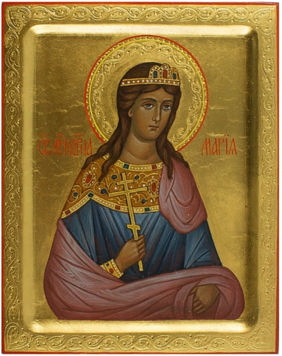 Icon: Holy Martyr Great Princess Mary - PS1 (5.1''x6.3'' (13x16 cm))