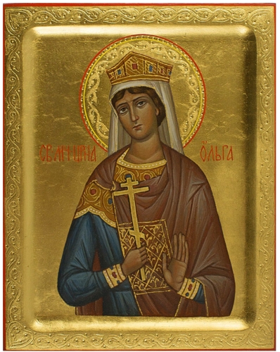 Icon: Holy Martyr Great Princess Olga - PS1 (5.1''x6.3'' (13x16 cm))