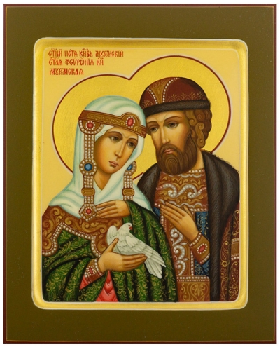 Icon: Holy Blessed Prince Peter and Princess Thebroniya - PS4 (6.7''x8.3'' (17x21 cm))