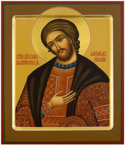 Icon: Holy Right-Believing Great Prince Alexander of Neva - PS3 (8.3''x9.8'' (21x25 cm))