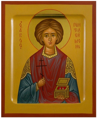 Icon: Holy Great Martyr and Healer Panteleimon - PS2 (5.1''x6.3'' (13x16 cm))