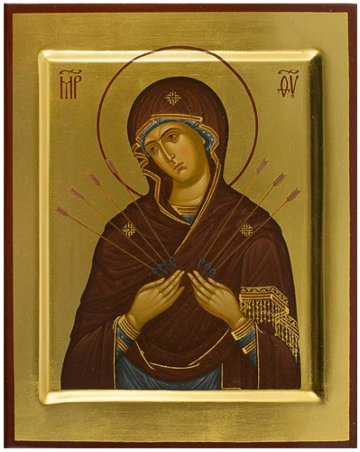 Icon of the Most Holy Theotokos of the Seven Arrows - PS2 (6.7''x8.3'' (17x21 cm))