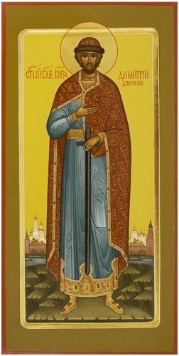 Icon: Holy Right-Believing Great Prince Dimitrij of Don - PS1 (7.1''x14.2'' (18x36 cm))