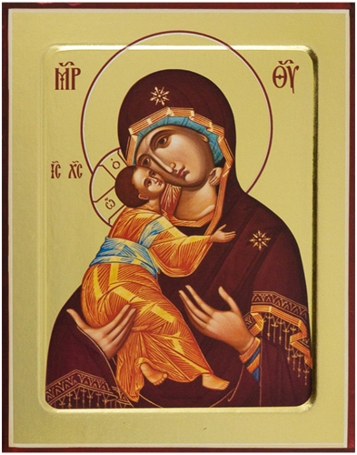Icon of the Most Holy Theotokos of Vladimir - G1 (5.1''x6.3'' (13x16 cm))