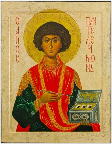 Icon: Holy Great Martyr and Healer Pantheleimon - P03 (5.5''x7.1'' (14x18 cm))